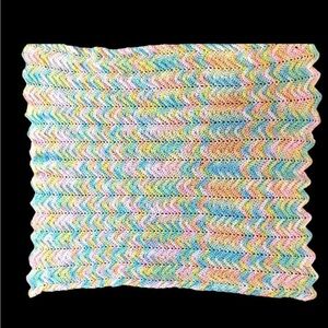Handmade Multicolor Crochet Blanket 33x37